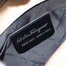 Salvatore Ferragamo Gancini Shoulder Bag Canvas Beige Silver Auth ka2988-12
