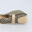 Salvatore Ferragamo Gancini Shoulder Bag Canvas Beige Silver Auth ka2988-4