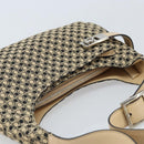 Salvatore Ferragamo Gancini Shoulder Bag Canvas Beige Silver Auth ka2988-6