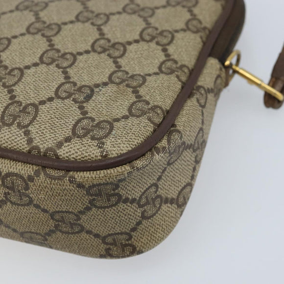GUCCI GG Supreme Shoulder Bag PVC Beige Gold 97 02 068 Auth ka2990
