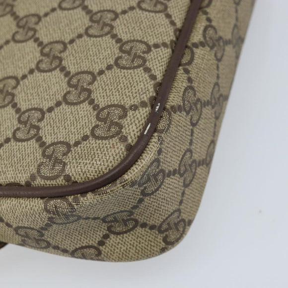 GUCCI GG Supreme Shoulder Bag PVC Beige Gold 97 02 068 Auth ka2990