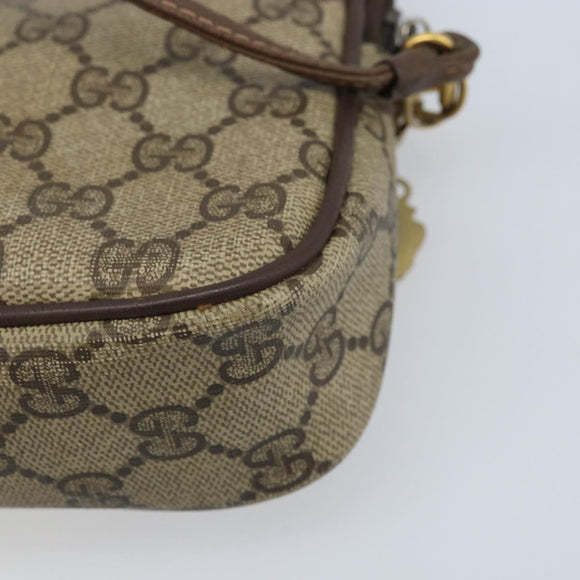 GUCCI GG Supreme Shoulder Bag PVC Beige Gold 97 02 068 Auth ka2990