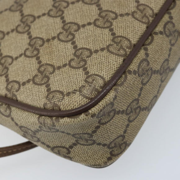 GUCCI GG Supreme Shoulder Bag PVC Beige Gold 97 02 068 Auth ka2990