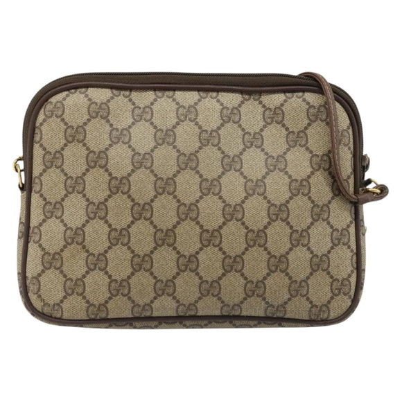 GUCCI GG Supreme Shoulder Bag PVC Beige Gold 97 02 068 Auth ka2990