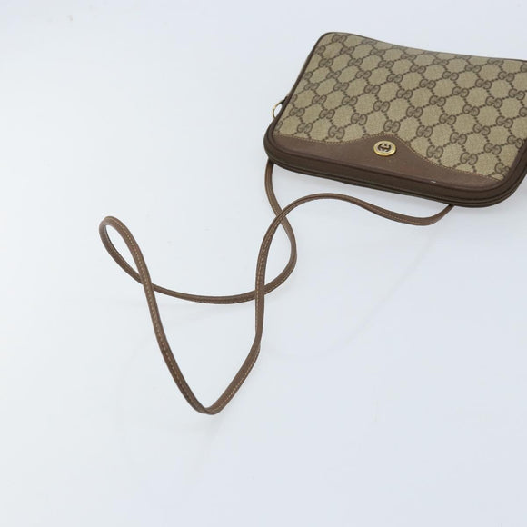 GUCCI GG Supreme Shoulder Bag PVC Beige Gold 97 02 068 Auth ka2990