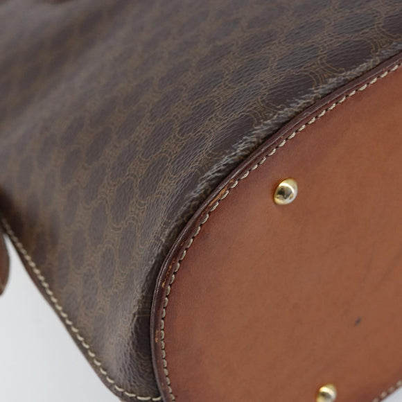 CELINE Macadam Canvas Handtasche PVC Leder 2-Wege Braun Gold Authentisch ka2994