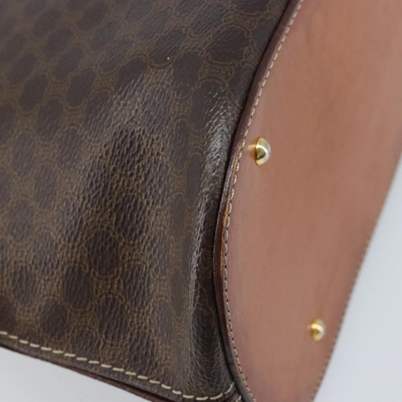 CELINE Macadam Canvas Handtasche PVC Leder 2-Wege Braun Gold Authentisch ka2994