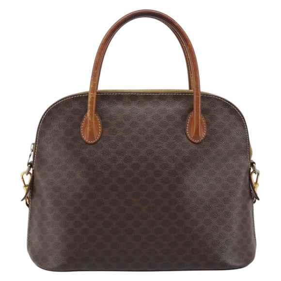 CELINE Macadam Canvas Handtasche PVC Leder 2-Wege Braun Gold Authentisch ka2994