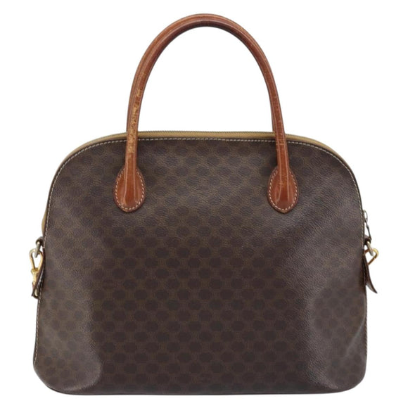 CELINE Macadam Canvas Handtasche PVC Leder 2-Wege Braun Gold Authentisch ka2994
