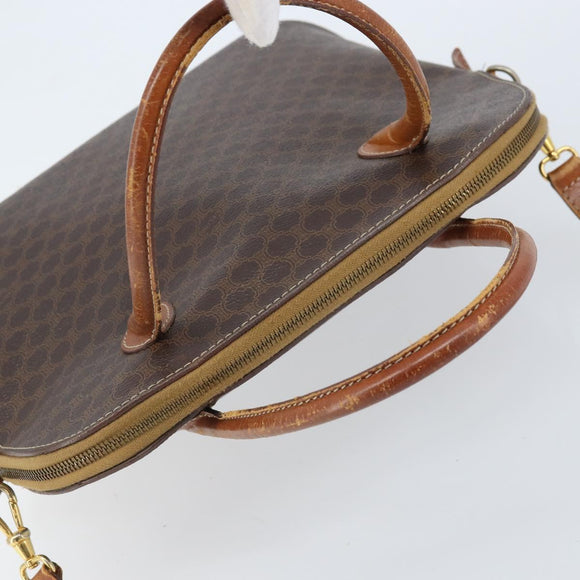 CELINE Macadam Canvas Handtasche PVC Leder 2-Wege Braun Gold Authentisch ka2994