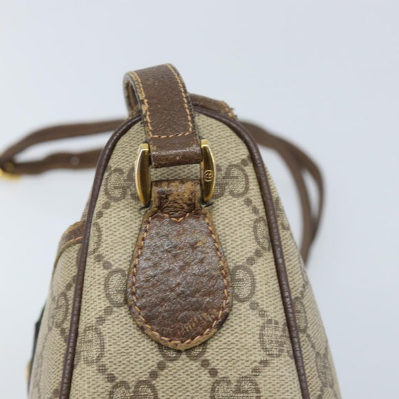 GUCCI GG Supreme Web Sherry Line Tas PVC Beige Rood 89 02 032 Auth ka2995