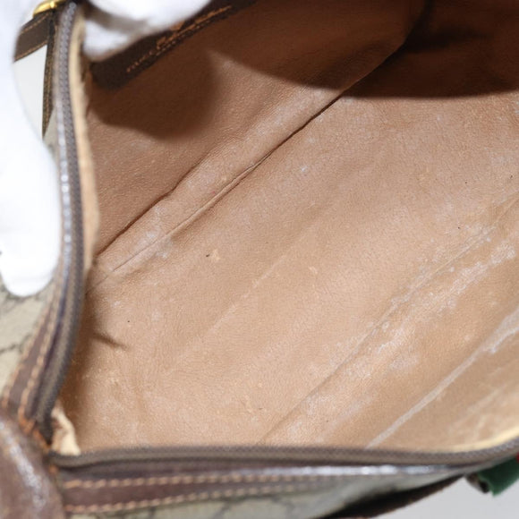 GUCCI GG Supreme Web Sherry Line Tas PVC Beige Rood 89 02 032 Auth ka2995