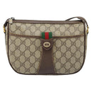 GUCCI GG Supreme Web Sherry Line Tas PVC Beige Rood 89 02 032 Auth ka2995-13