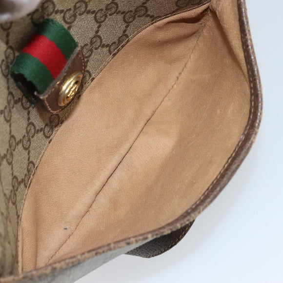 GUCCI GG Supreme Web Sherry Line Tas PVC Beige Rood 89 02 032 Auth ka2995
