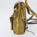 GUCCI Bamboo Backpack Patent leather Gold Tone 003 1705 0030 Auth ka2998-3