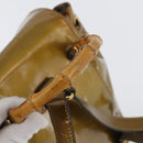 GUCCI Bamboo Backpack Patent leather Gold Tone 003 1705 0030 Auth ka2998-7