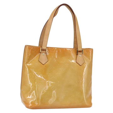 LOUIS VUITTON Monogram Vernis Houston Hand Bag Beige M91004 LV Auth ka300