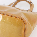 LOUIS VUITTON Monogram Vernis Houston Hand Bag Beige M91004 LV Auth ka300-9