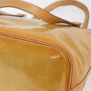 LOUIS VUITTON Monogram Vernis Houston Hand Bag Beige M91004 LV Auth ka300-15