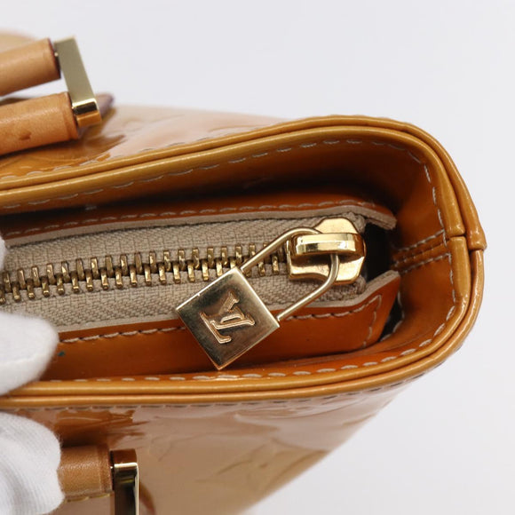 LOUIS VUITTON Monogram Vernis Houston Hand Bag Beige M91004 LV Auth ka300