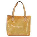 LOUIS VUITTON Monogram Vernis Houston Hand Bag Beige M91004 LV Auth ka300-13