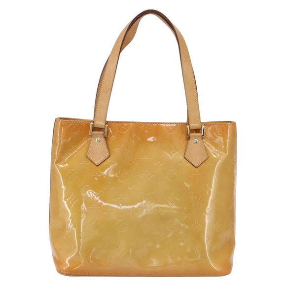 LOUIS VUITTON Monogram Vernis Houston Hand Bag Beige M91004 LV Auth ka300