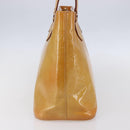 LOUIS VUITTON Monogram Vernis Houston Hand Bag Beige M91004 LV Auth ka300-3
