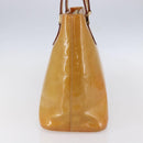 LOUIS VUITTON Monogram Vernis Houston Hand Bag Beige M91004 LV Auth ka300-4