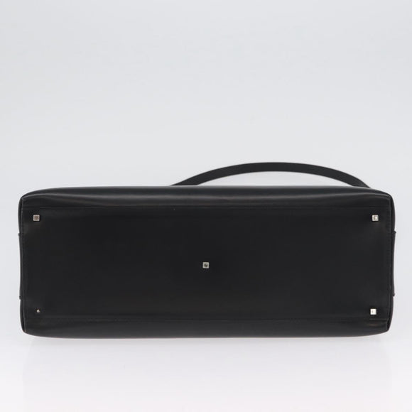 Salvatore Ferragamo Hand Bag Leather 2way Black Silver Auth ka3005