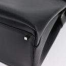 Salvatore Ferragamo Hand Bag Leather 2way Black Silver Auth ka3005-16
