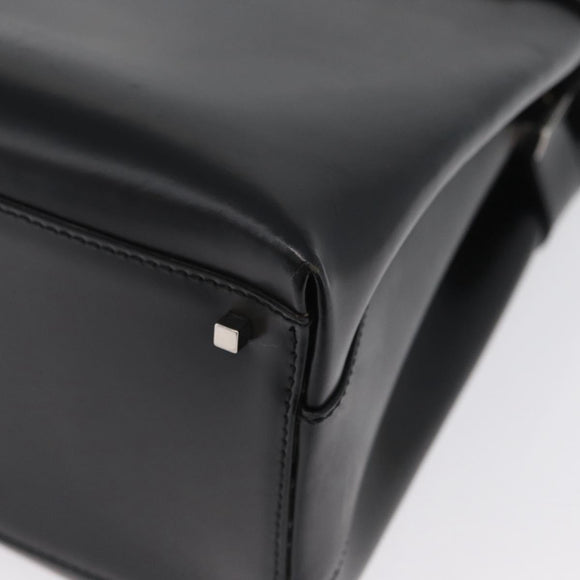 Salvatore Ferragamo Hand Bag Leather 2way Black Silver Auth ka3005