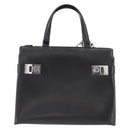 Salvatore Ferragamo Hand Bag Leather 2way Black Silver Auth ka3005-13