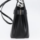 Salvatore Ferragamo Hand Bag Leather 2way Black Silver Auth ka3005-3