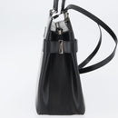 Salvatore Ferragamo Hand Bag Leather 2way Black Silver Auth ka3005-4