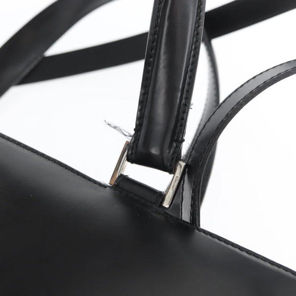 Salvatore Ferragamo Hand Bag Leather 2way Black Silver Auth ka3005