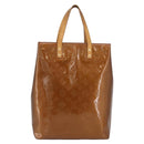 LOUIS VUITTON Monogram Vernis Reade MM Hand Bag Bronze M91143 LV Auth ka3006-13