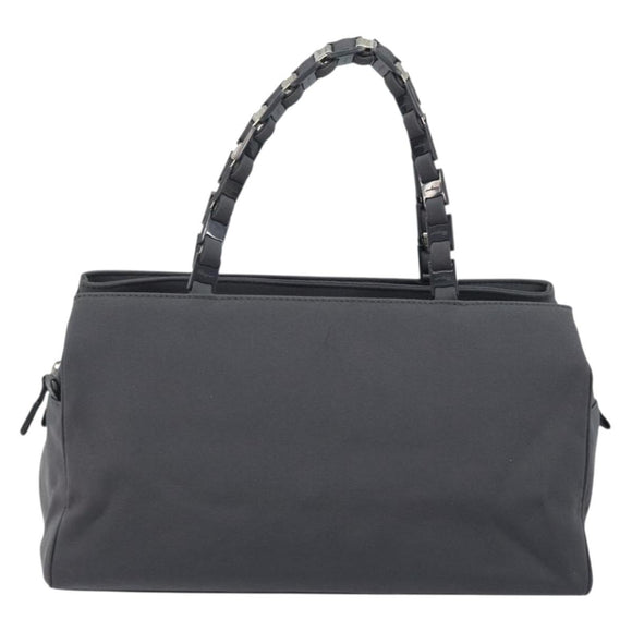 Salvatore Ferragamo Hand Bag Canvas Gray Auth ka3010