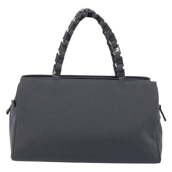 Salvatore Ferragamo Hand Bag Canvas Gray Auth ka3010