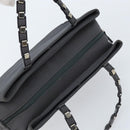 Salvatore Ferragamo Hand Bag Canvas Gray Auth ka3010-6