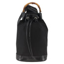 GUCCI Bamboo Body Bag Nylon Black Silver 003 2113 0036 Auth ka3012-13