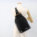 GUCCI Bamboo Body Bag Nylon Black Silver 003 2113 0036 Auth ka3012-23