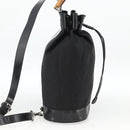 GUCCI Bamboo Body Bag Nylon Black Silver 003 2113 0036 Auth ka3012-3