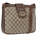 GUCCI GG Supreme Shoulder Bag PVC Beige Gold Auth ka3015-1