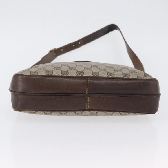 GUCCI GG Supreme Shoulder Bag PVC Beige Gold Auth ka3015