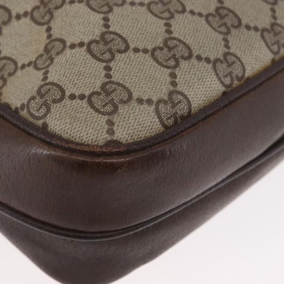 GUCCI GG Supreme Shoulder Bag PVC Beige Gold Auth ka3015
