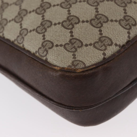 GUCCI GG Supreme Shoulder Bag PVC Beige Gold Auth ka3015