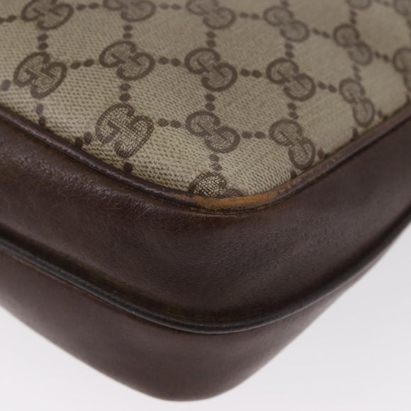 GUCCI GG Supreme Shoulder Bag PVC Beige Gold Auth ka3015