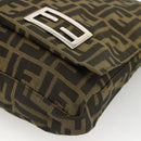 FENDI Zucca Canvas Shoulder Bag Black Brown Auth ka3016-9