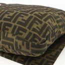 FENDI Zucca Canvas Shoulder Bag Black Brown Auth ka3016-15