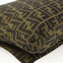 FENDI Zucca Canvas Shoulder Bag Black Brown Auth ka3016-16